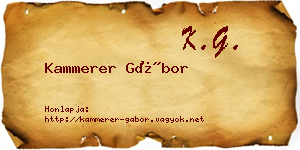 Kammerer Gábor névjegykártya